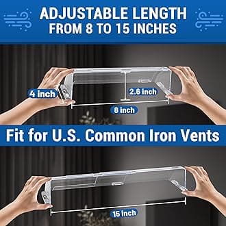 Heat & Air Vent Deflector,Adjustable Between 8’’ to 15’’,Heat Resistant Magnetic Floor Vent deflectors/ac Vent Deflector/Ceiling Vent Deflector-6 Pack