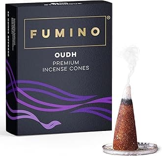Oudh Fresh Incense Cones 15 per Box Masala Agarbatti Joss Scent Fragrance for Relaxation and Meditation, Home and House Decor