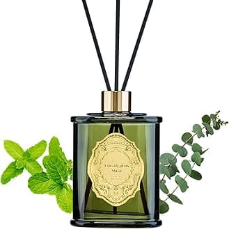 8.4 oz Large Reed Diffuser for Home | Eucalyptus Mint Scent Oil Diffuser with Sticks | Bedroom Bathroom Living Room Decor