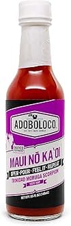 Maui No Ka oi Hot Sauce by Adoboloco, Bold heat and flavor from Trinidad Moruga Scorpion Peppers, Garlic, Made With All Natural Ingredients, 5 fl oz Bottle, Made in USA