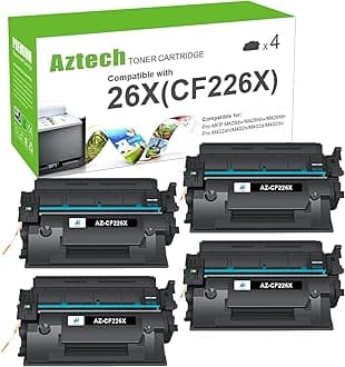 Aztech 26X CF226X Toner Cartridge Compatible Replacement for HP 26X CF226X 26A CF226A Pro M402n M402dw M402dn Pro MFP M426fdw M426fdn M426dw Printer (Black 4-Pack)