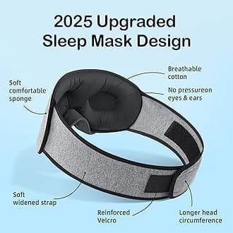 INNELO Sleep Eye Mask, Ultra Soft Breathable Sleeping Eye Mask with Adjustable Strap, Comfortable Wearing, for Men,Women and Kids, for Travel, Nap Sleeping, Shift Work,Grey