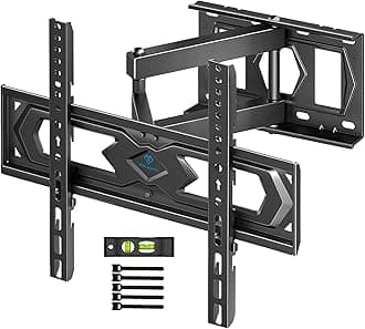 – TV Wall Bracket for 26-60 inch TVs, Swivel Tilt TV Bracket with Tool-free Tilt Adjustment and Spirit Level, Wall Mount Supports up to 40kg, Max VESA 400x400mm PSMFK10