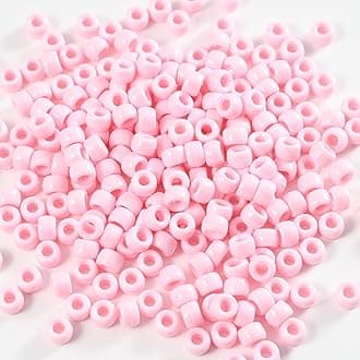 1000 Pcs Acrylic Pony Beads 6x9mm Bulk for Bracelet Necklace Jewelry Making Earring Hair Braiding Kandi Beads (Pink3)