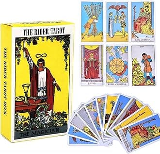 AYME The Rider Tarot Oracle Tarot Card GameIn A Tin A 78-Card Deck With Guidebook Gilded Golden (Limited Edition) 400 GSM Gold Core Cardstock For Adults, Secial Addition