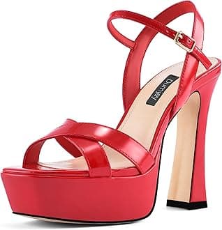 Platform Heels for Women Chunky High Heel Sandals with Ankle Strap, Open Toe Dress Shoes for Work Party Evening Wedding