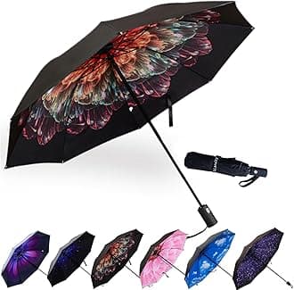 Compact Travel Umbrella,Windproof Waterproof Stick Umbrella Anti-UV Protection Golf Umbrellas