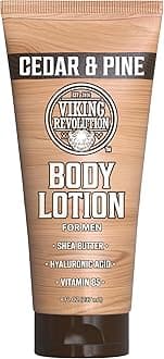Viking Revolution Cedar and Pine Body Lotion for Men – Mens Lotion for Dry Skin with Shea Butter, Hyaluronic Acid and Vitamin B5, Nourishing Mens Body Lotion for Hydrated and Smooth Skin (8oz, 1 Pack)