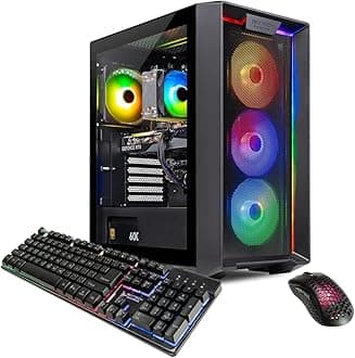 Skytech Gaming Nebula Gaming PC Desktop – AMD Ryzen 5 5600X 3.7 GHz, NVIDIA RTX 4060 Ti, 1TB NVME SSD, 16GB DDR4 RAM 3200, 600W Gold PSU, 11AC Wi-Fi, Windows 11 Home 64-bit,Black