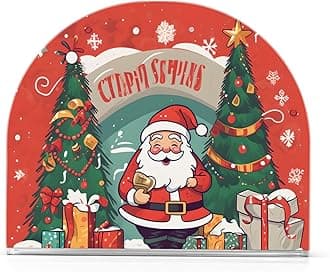 Napkin Holder, Clear Acrylic Paper Napkin Holders Santa Claus Snowflakes and Tree Tissue Box Dispenser Stand Tabletop Space Saver Upright Napkin Towel Holders for Kitchen Restaurant Home Decor