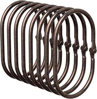 Shower Curtain Rings, Shower Curtain Hooks Bronze Curtain Rings 12 Pcs Anti-Drop Shower Rings for Curtain, Metal Shower Curtain Rings Rust Proof, Shower Hooks for Shower Curtain Rod