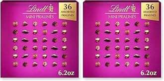 Lindt Mini Pralines, Assorted Chocolate Candy Pralines With Premium Filling, Great For Gift Giving, 6.2 oz. Gift Box (Pack of 2)