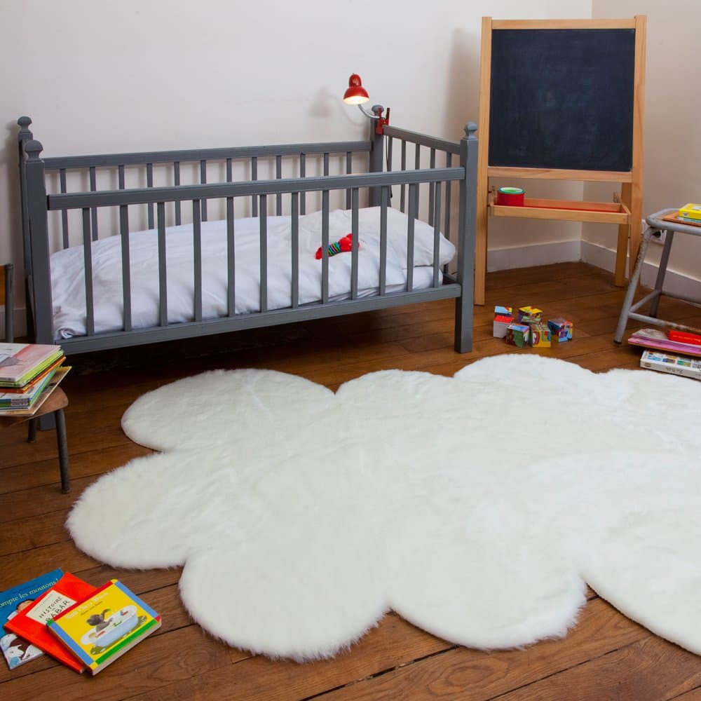 White Large Cloud Children Rug,