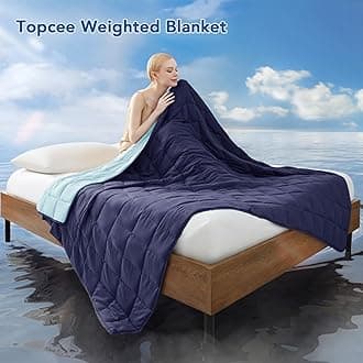 Topcee Weighted Blanket for Adults (20 lbs, 60" x 80") Queen Size Soft Cooling Heavy Blanket Sleeping, Apply to 190-210 lbs Body, Thick Breathable Blanket with Glass Bead, Easy Care