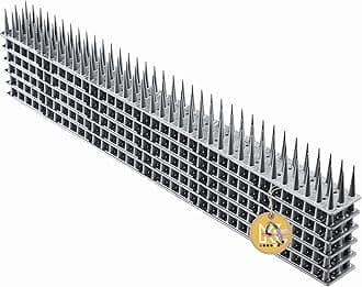 Plastic Bird Spikes, 51 x 4 x 3 cm, Wall Spikes, Fence Tops Spikes, Pigeon Repellent, Deterrent for Birds, Cats, Anti Climb Spikes, Squirrel Repellent (6, Silver)