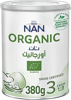 Nestle NAN Stage 3 Organic Growing Up Formula, Baby Milk, From 1 to 3 Years, 380g, Tin