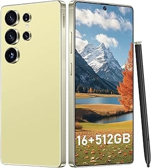 I25 Ultra: Powerhouse 16GB/512GB, 2-Day 7000mAh Battery, Huge 6.99" Android 14 Phone w/Built-in Stylus - Your All-in-One Device The Superior Choice (Yellow)