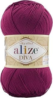 Alize Diva Silky Effect Hand Knitting Yarn 1PC (Color Pasque Flower no. 326)