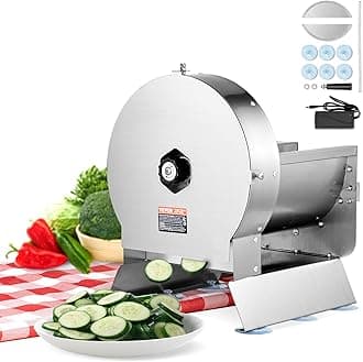 Electric Vegetable Slicer, 0-0.5"/0-12mm Thickness Adjustable Commercial Slicer Machine, Convertible to Manual, Stainless Steel Food Cutter Slicing Machine, for Potato, Lemon, Tomato, Apple