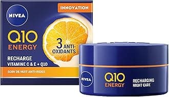 NIVEA Face Night Cream, Q10 Energy Recharging, Vitamin C + E, 50ml