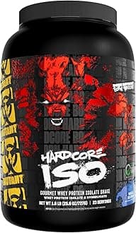 Hardcore ISO Whey Protein Isolate Powder Acts Fast to Help Recover, Build Muscle, Bulk and Strength, 1.6 lb Vanilla Ice Cream