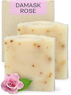 AUTHENTIC BATH & SOAP Cold Processed - Rose Soap Bar - Moisturizing, Anti-aging, radiant skin, Natural, Men & Women, no Sulfates or Parabens, Vegan, All Skin Types. (Pack of 2) 120 gr Each