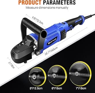 Banas Professional 6-Speed 800-3500r/min Car Polishing Machine - 150mm-180mm Discs, 1400W Rotary Polisher, RO Car Polisher for Cars/Motorcycles/Bikes/Boats/Furniture/Piano/Floor/Glass/Sofa etc.