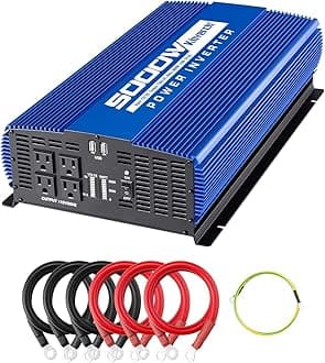 - 5000W Power Inverter 12V to 110V Car Inverter with 4AC Outlets 2USB Ports for Camping/Truck/RV/Home