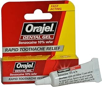 Orajel Dental Gel Rapid Toothache Relief, with Benzocaine 10% w/w 5.3g