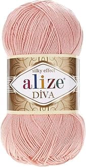 Alize Diva Silk Effect 100% Microfiber Acrylic Yarn 1 Ball skeins 100gr 383yds Color (145 - Power)