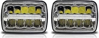 5x7 LED Headlights 7x6 Headlamps Osram Chip Angel Eye DRL Sealed Beam Replace