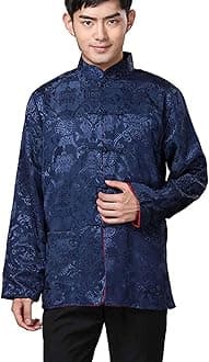 Chinese Traditional Tai Chi Uniform Long Sleeve Top Kungfu Shirt Tang Suit for Men