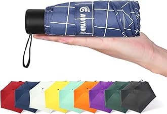 GAOYAING Travel Umbrella Mini Umbrellas for Rain Sun&Rain Lightweight Small UV Sun Umbrella Compact Suit for Pocket with Case