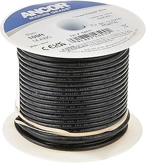 Ancor 104010 Tinned Copper Wire, 14 AWG (2mm2), Black - 100ft