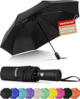 Windproof Travel Umbrella, Automatic Umbrellas for Rain, Portable & Compact Umbrellas for Backpack, Strong UV for Protection, Folding Small Sun Umbrella for Car, Walking