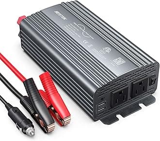 BESTEK500W Pure Sine Wave Power Inverter DC 12V to 110V AC Car Plug Inverter Adapter Power Converter with 4.2A Dual USB Charging Ports and 2 AC Outlets Car Charger, ETL Listed, GreyClimatePartner certified