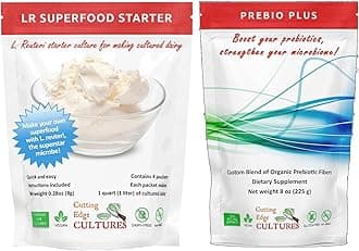 LR SuperFood Starter Culture + Prebio Plus L. Reuteri ProBiotic As recommended by Dr William Davis Super Gut, MD Cultured Milk Low & Slow Yogurt Lactobacillus
