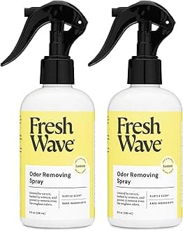 Lemon Odor Eliminator Spray & Air Freshener, 8 oz., Pack of 2 - Odor Absorbers for Home, Safer Odor Relief, Natural Plant-Based Odor Eliminator, For Furniture, Fabrics & Trash