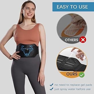 Electronic Muscle Stimulator ABS Stimulator, USB Rechargeable AB Stimulator Muscle Toner, Fitness Waist Belt Home Office Workout Equipment for Men Women