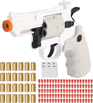 ASTM-Certified ZP5 Compact Toy Revolver: Quick Reload, 32ft Range, Durable ABS - Kid-Safe & Lightweight w/Speed Loader, 24 Shells & 100 Safe Bullets