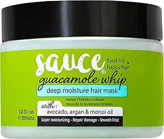 SAUCE BEAUTY Hair Mask - Guacamole Whip Deep Moisture Mask Hair Treatment with Avocado, Jarrah Honey, Argan Oil, and Monoi Oil. Repair Damaged or Dry Hair and Improve Shine and Silkiness