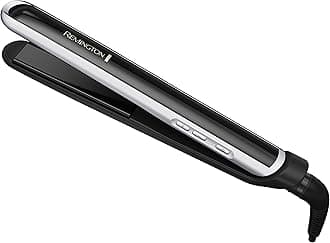Pearl Pro Ceramic Flat Iron Hair Straightener, 1-inch Floating Plates, Fast 30 Second Heat up, Black & White