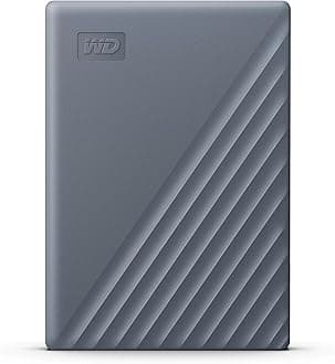 WD 2TB My Passport Hard Drive, Gray,USB C,USB A,exFAT,Password protection,hardware encryption, works with Chromebook badge-WDBWML0020BGY-WESN