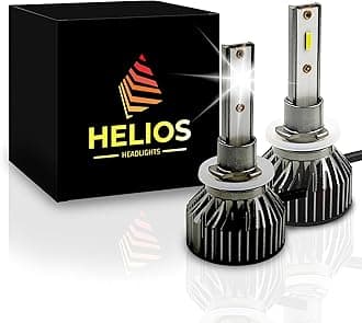 HELIOS H3 Headlight Bulbs Led 18000 LM Super Bright Fan Cooling All In One Cool White Conversion Kit Hi/Lo (DC 9-30V) 6000K (36W x2) 30,000Hours over 200% Brighter, Braided Cable