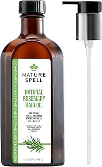 Rosemary Hair Growth Oil with Easy Pump Dispenser, 150ml, Treats Dry, Damaged Hair, Slows Hair Loss & Greying