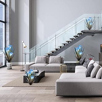 Homight Metal Agave Plant Outdoor Decoration Outdoor Garden Decoration Lily Mexican Yard Art Plant Garden Agave Lily Decorative Garden Gift… (3 Big Blue Lilies)