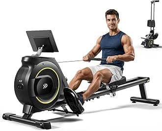 Rowing Machine for Home, 350 LB Capacity, 16-Level Silent Resistance, Magnetic Rowing Machines for Home Foldable, Full-Body Workout Compact Rowing Machine for Cardio & Strength with APP Support