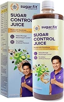 - Sugar.fit | Active foods Sugar Control Juice 1 L | Diabetic Care | Neem Karela Jamun Juice, made with 13 natural herbs | Helps manage weight, cholesterol, blood sugar, no added sugar (Pack of 1)