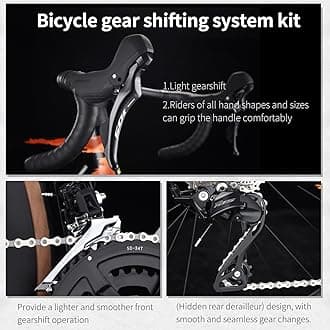 SAVADECK Carbon Fiber Road Bike, Hydraulic Oil Disc Bike with Carbon Fiber Frame and Wheelset, Lightweight Full Carbon Racing Bicycle with Shimano R7120 24S Shift Set for Adults(Twilight-Orange,51cm)