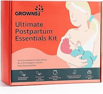 Postpartum Essentials Recovery Kit for Women After Birth, Includes 8 Self-Absorbent Postpartum Disposable Underwear, Peri Bottle, Perineal Spray, 28 Cooling Pad Liners, 2 Post Partum Ice Packs
